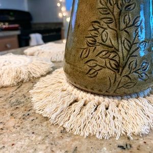 Handmade macrame coasters- Set of 4